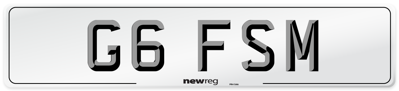 G6 FSM Front Number Plate