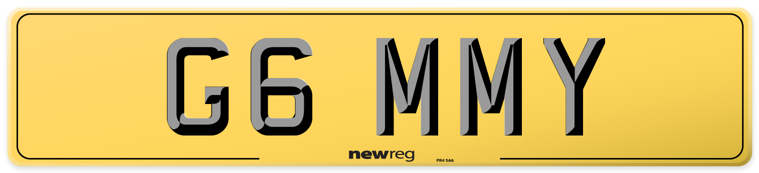 G6 MMY Rear Number Plate