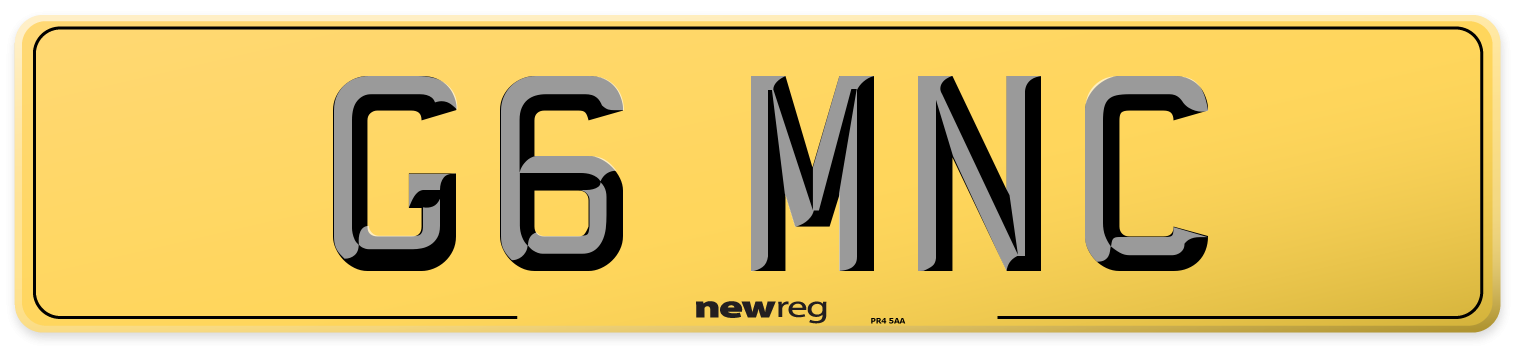 G6 MNC Rear Number Plate