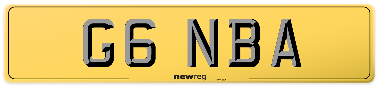 G6 NBA Rear Number Plate