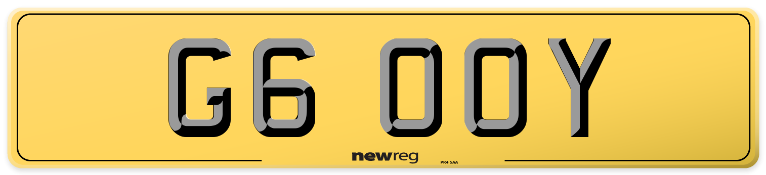 G6 OOY Rear Number Plate