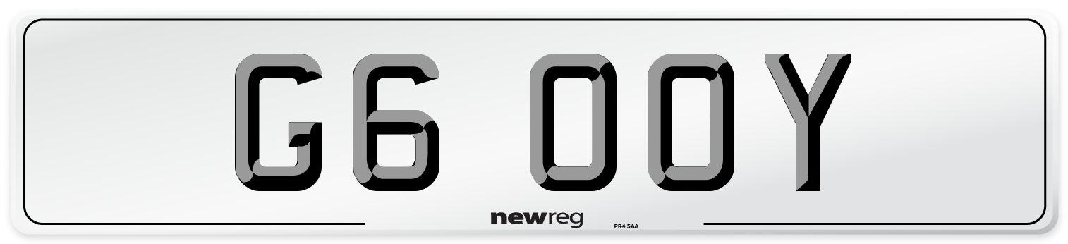 G6 OOY Front Number Plate