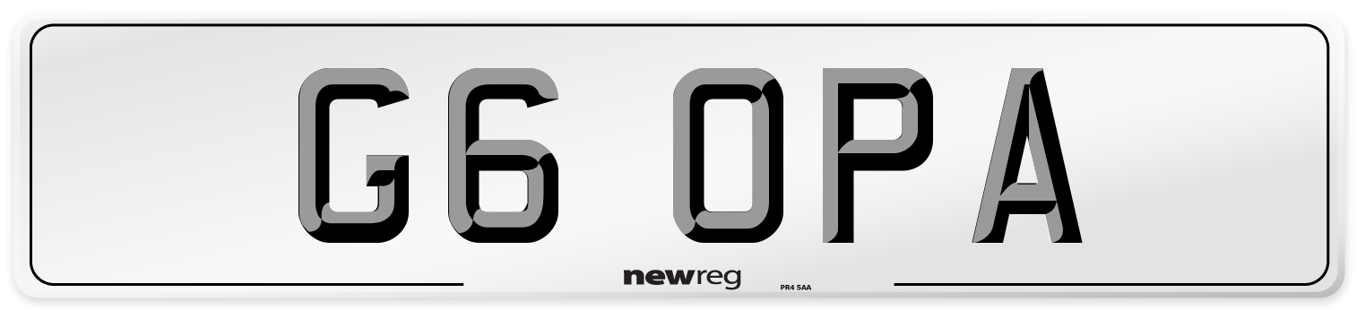 G6 OPA Front Number Plate