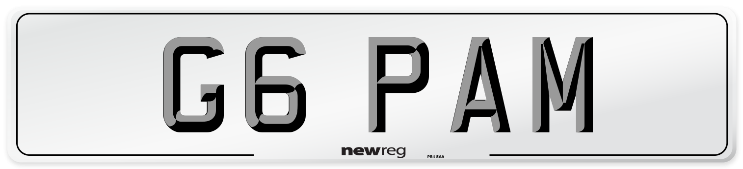 G6 PAM Front Number Plate