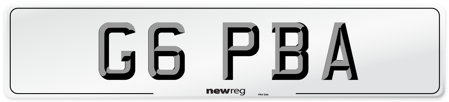 G6 PBA Front Number Plate