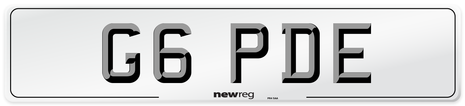 G6 PDE Front Number Plate