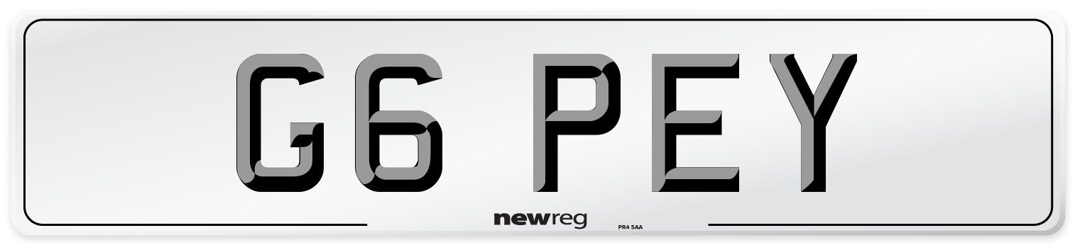 G6 PEY Front Number Plate