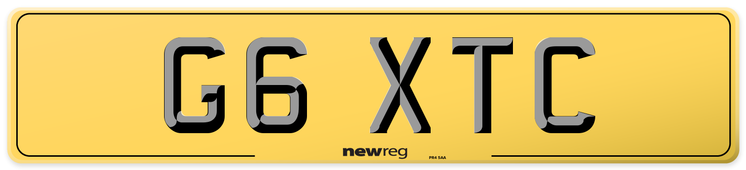 G6 XTC Rear Number Plate