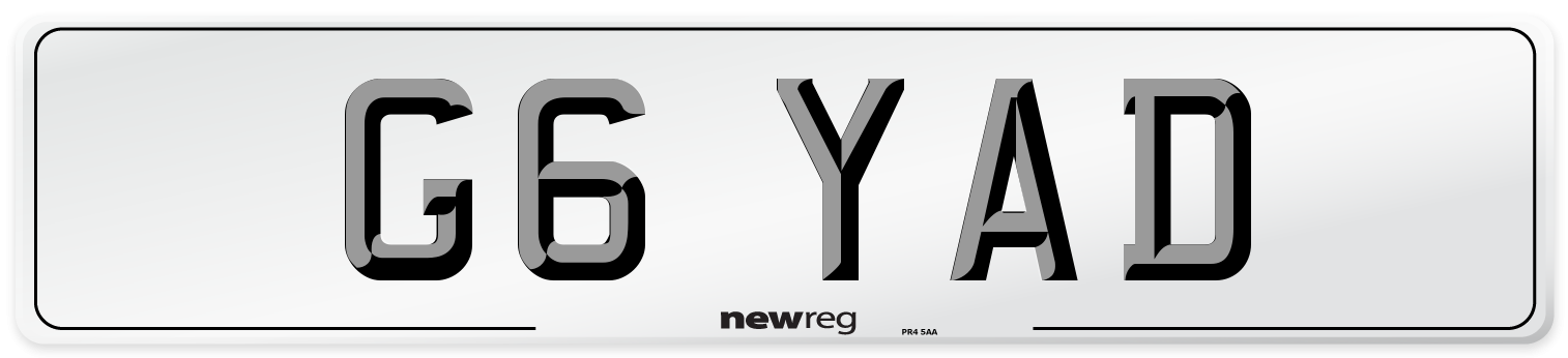 G6 YAD Front Number Plate