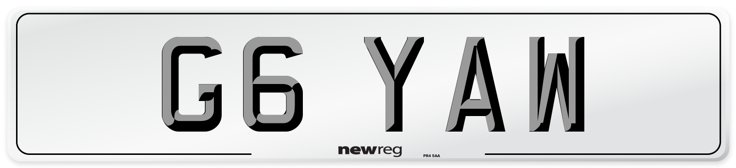 G6 YAW Front Number Plate