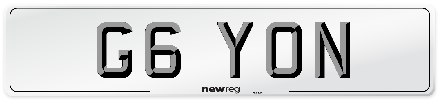 G6 YON Front Number Plate
