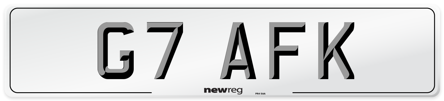 G7 AFK Front Number Plate