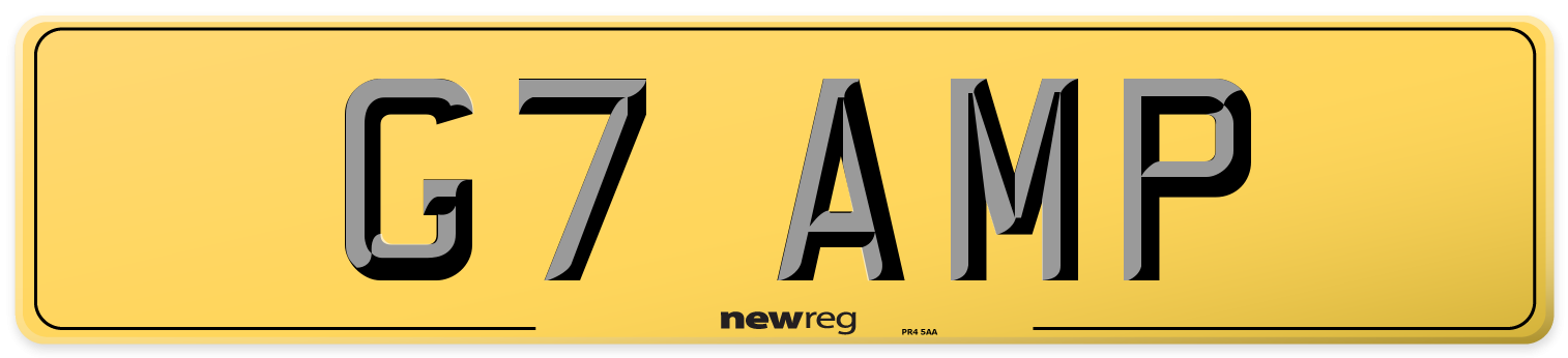 G7 AMP Rear Number Plate