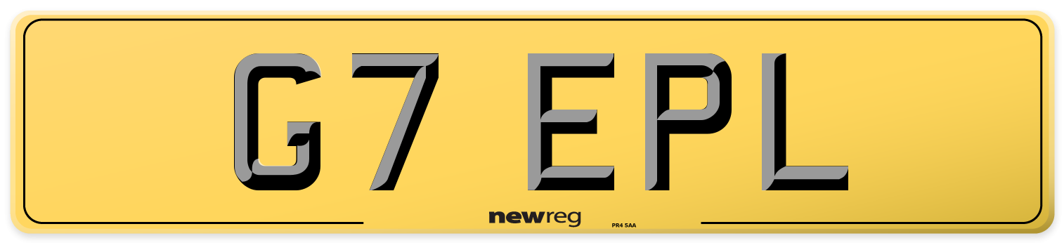 G7 EPL Rear Number Plate