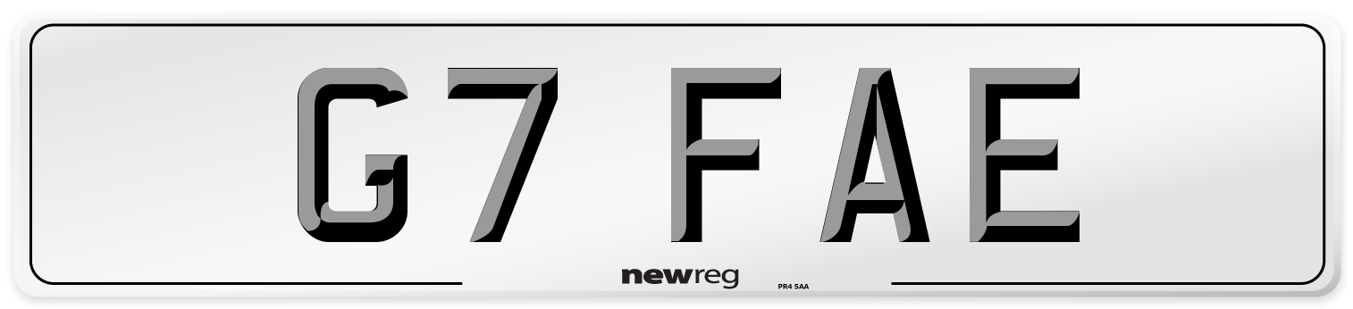 G7 FAE Front Number Plate