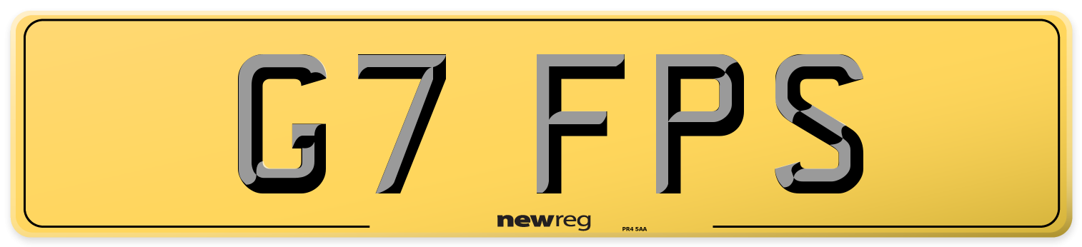 G7 FPS Rear Number Plate