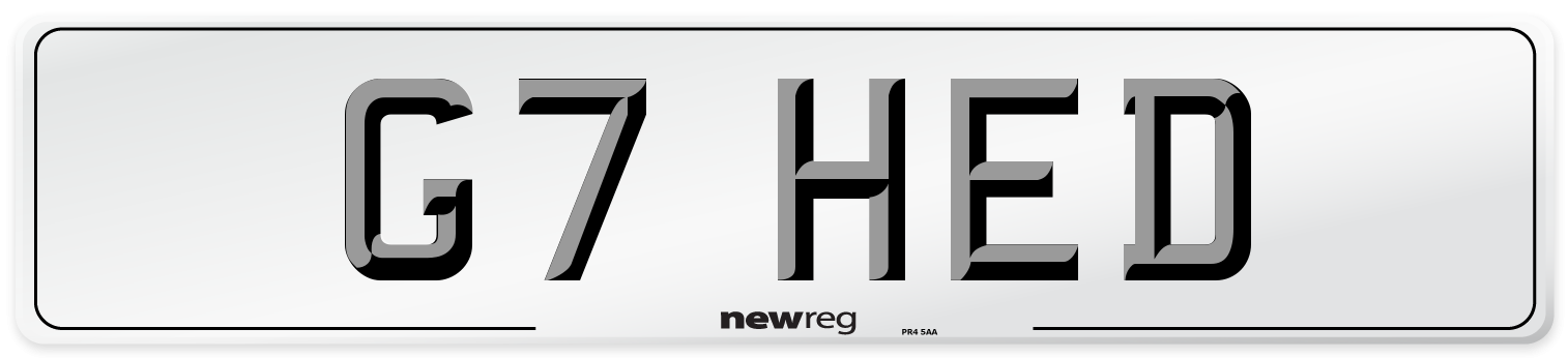 G7 HED Front Number Plate
