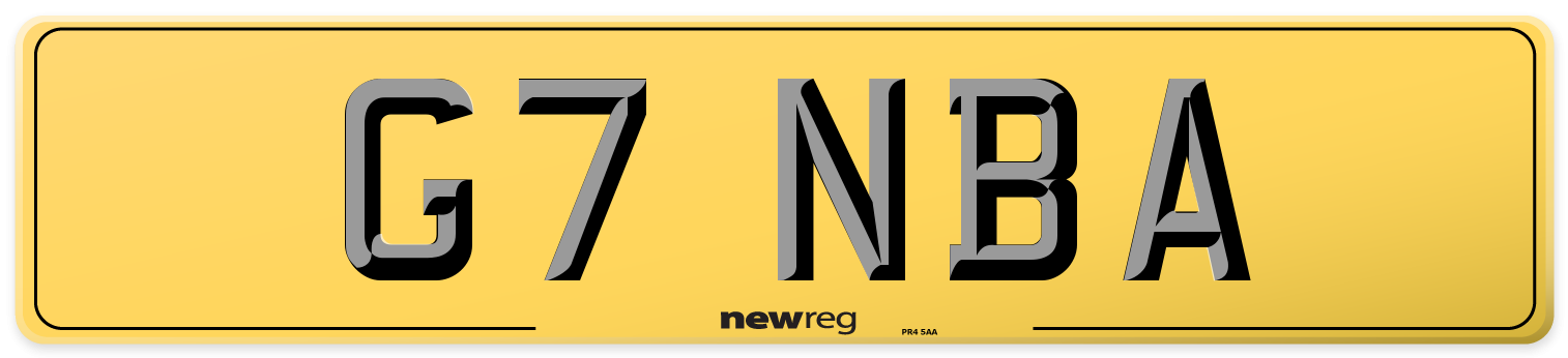 G7 NBA Rear Number Plate