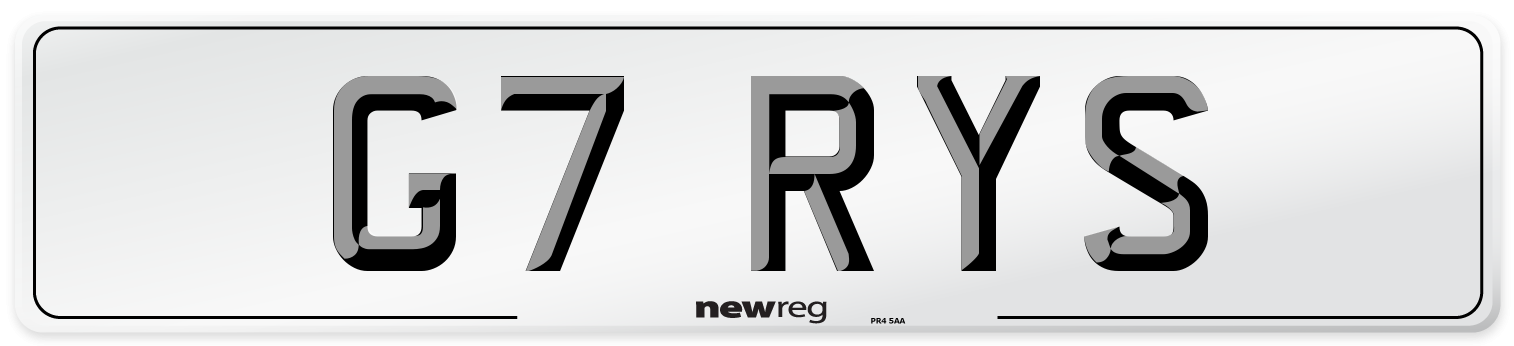 G7 RYS Front Number Plate