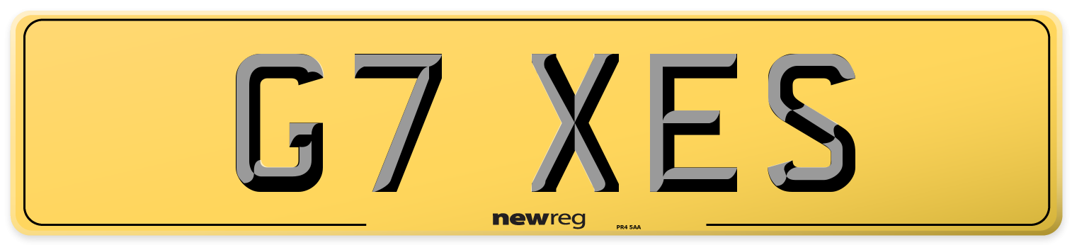 G7 XES Rear Number Plate