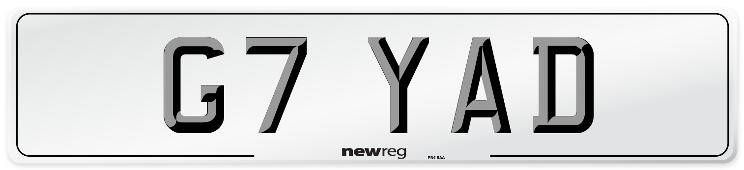 G7 YAD Front Number Plate