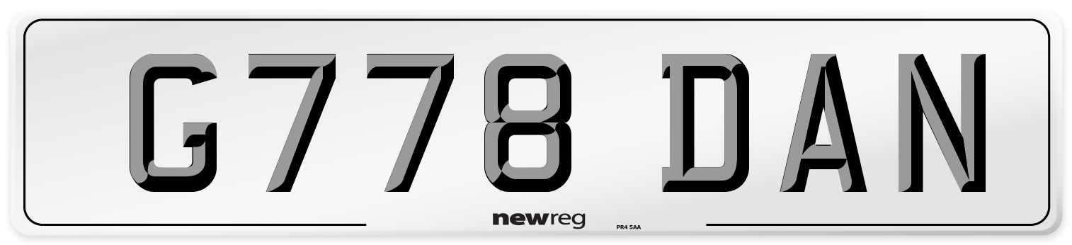 G778 DAN Front Number Plate