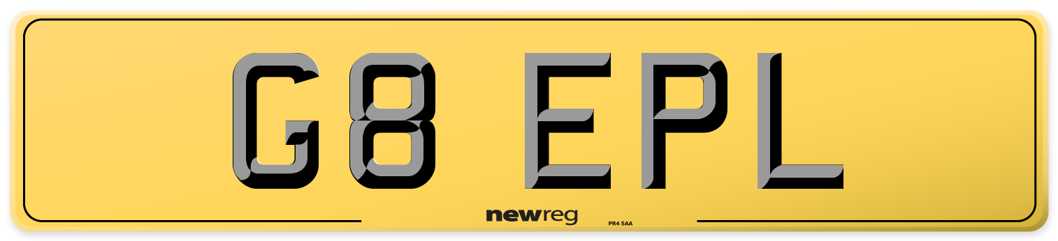 G8 EPL Rear Number Plate