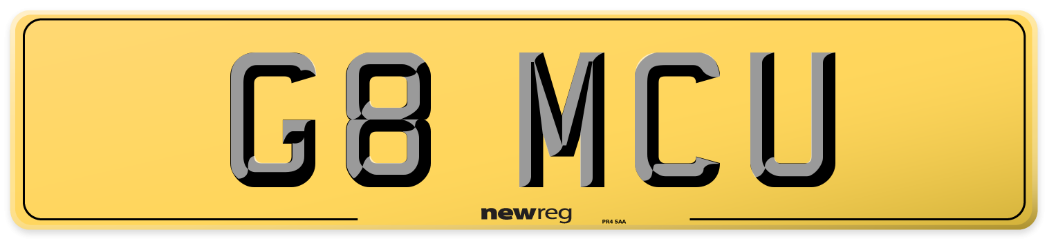 G8 MCU Rear Number Plate