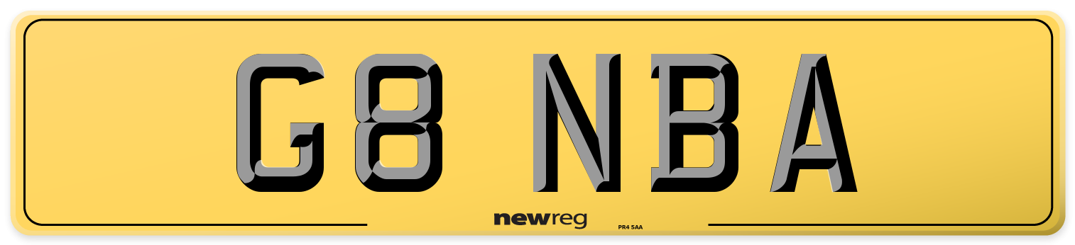 G8 NBA Rear Number Plate