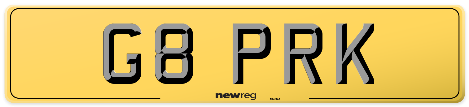 G8 PRK Rear Number Plate