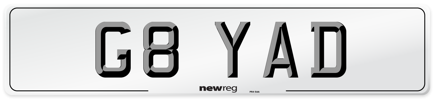 G8 YAD Front Number Plate