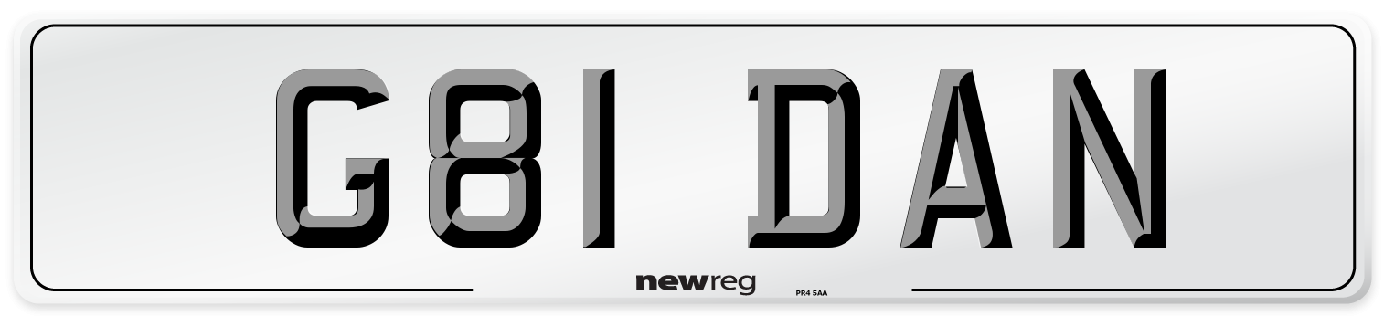 G81 DAN Front Number Plate