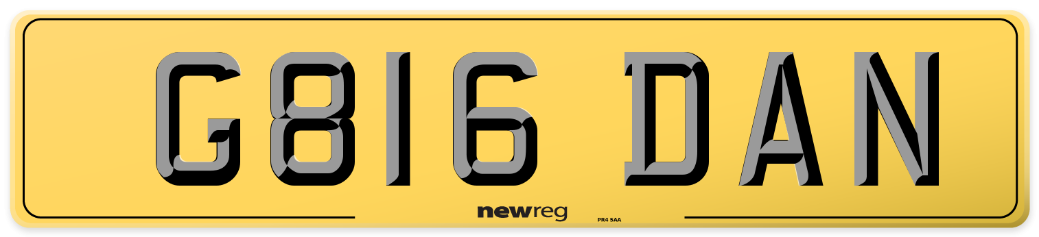 G816 DAN Rear Number Plate