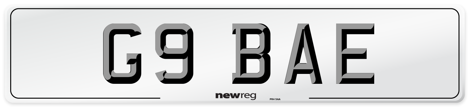G9 BAE Front Number Plate