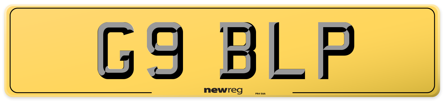 G9 BLP Rear Number Plate