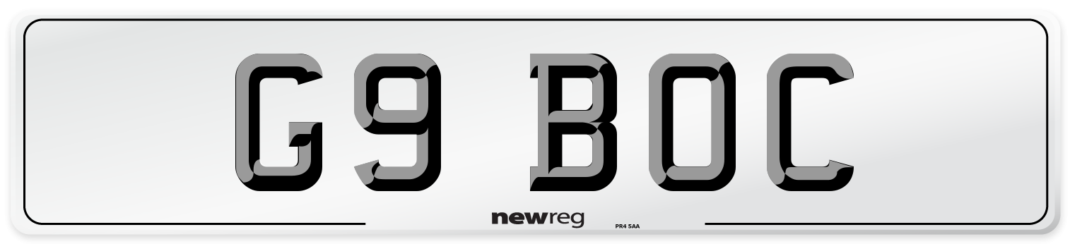 G9 BOC Front Number Plate