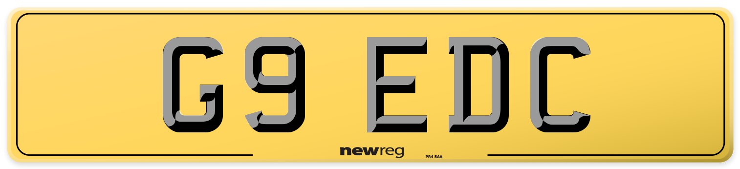 G9 EDC Rear Number Plate