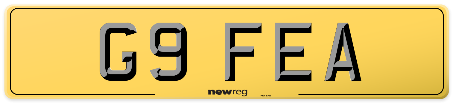 G9 FEA Rear Number Plate