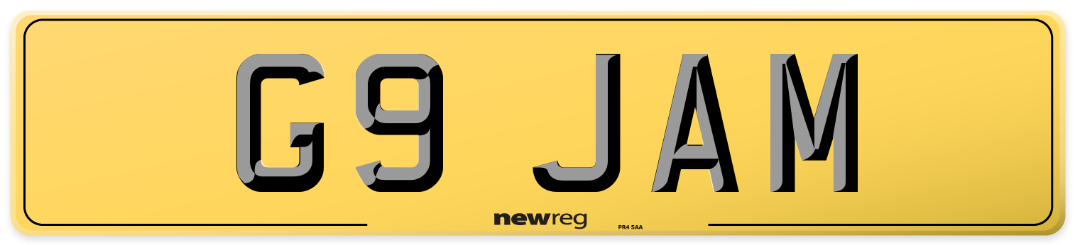 G9 JAM Rear Number Plate