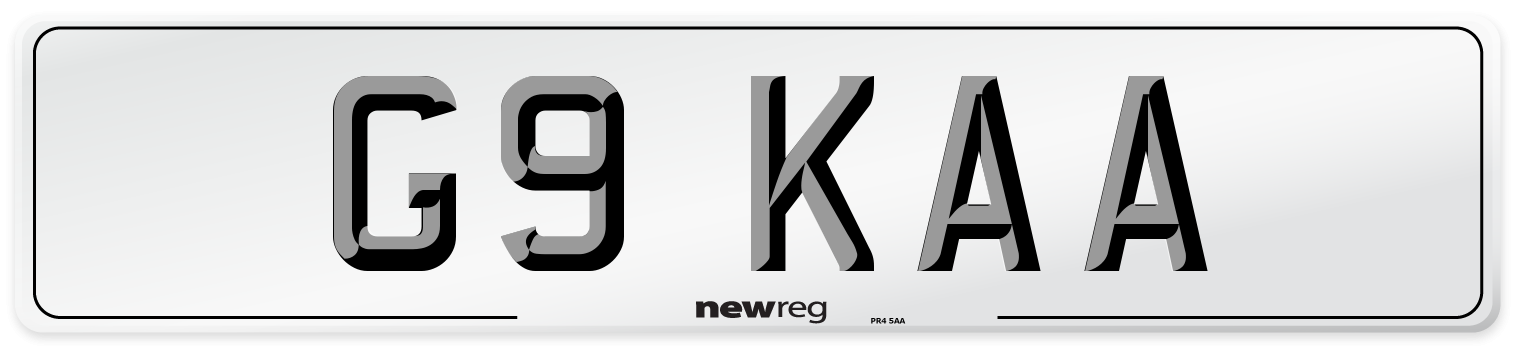 G9 KAA Front Number Plate