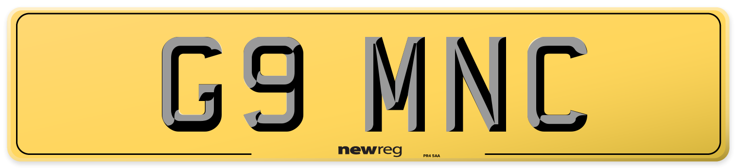 G9 MNC Rear Number Plate