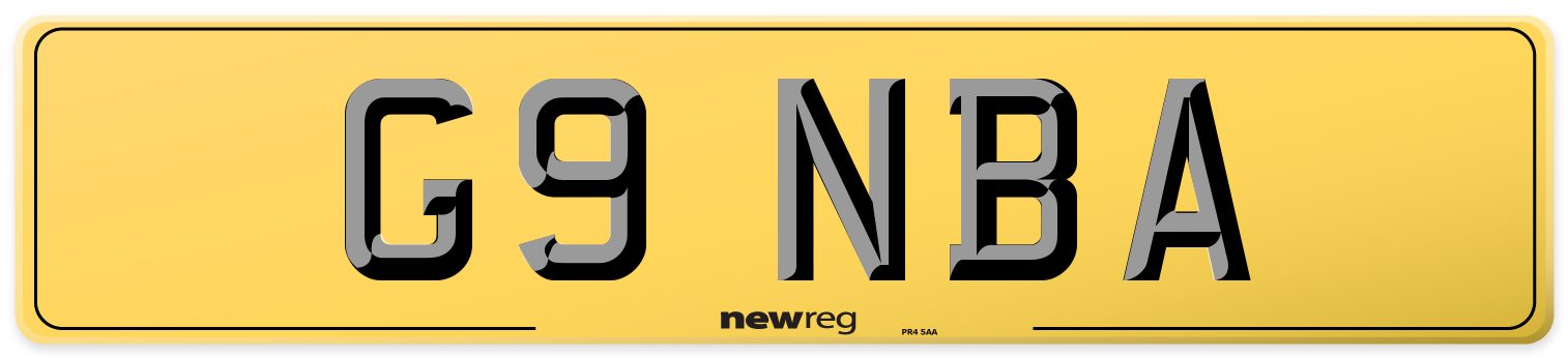 G9 NBA Rear Number Plate
