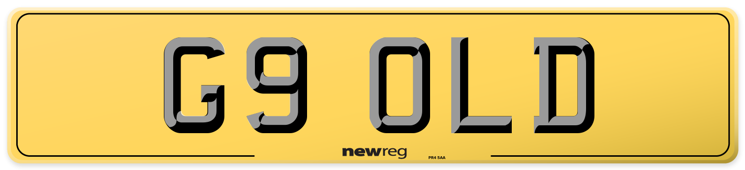 G9 OLD Rear Number Plate