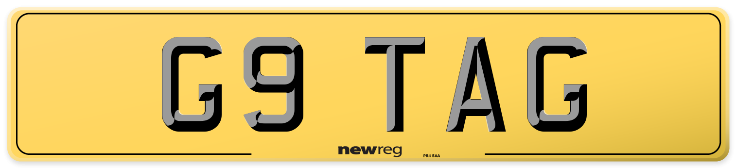 G9 TAG Rear Number Plate