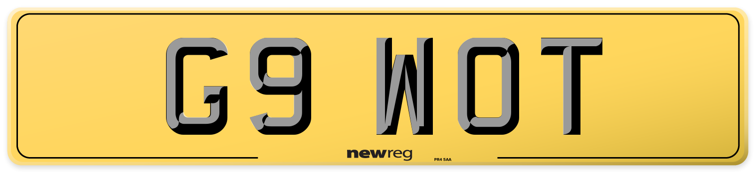 G9 WOT Rear Number Plate