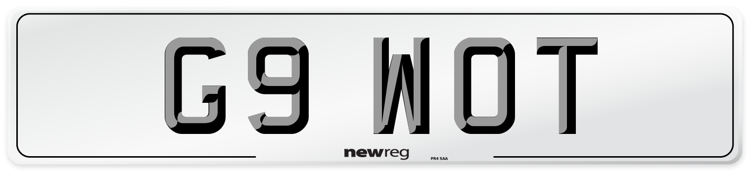 G9 WOT Front Number Plate