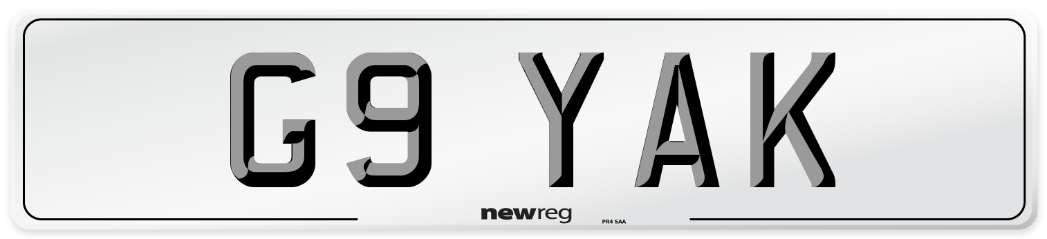 G9 YAK Front Number Plate