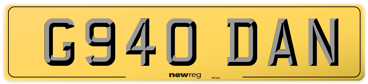 G940 DAN Rear Number Plate