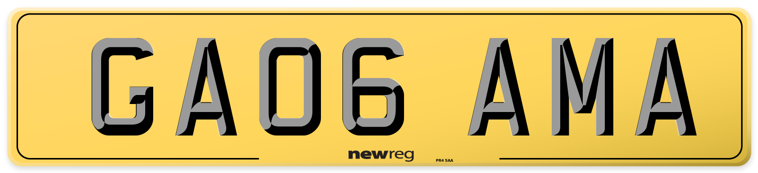 GA06 AMA Rear Number Plate