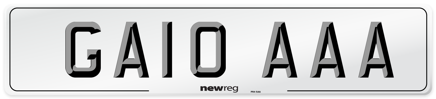 GA10 AAA Front Number Plate
